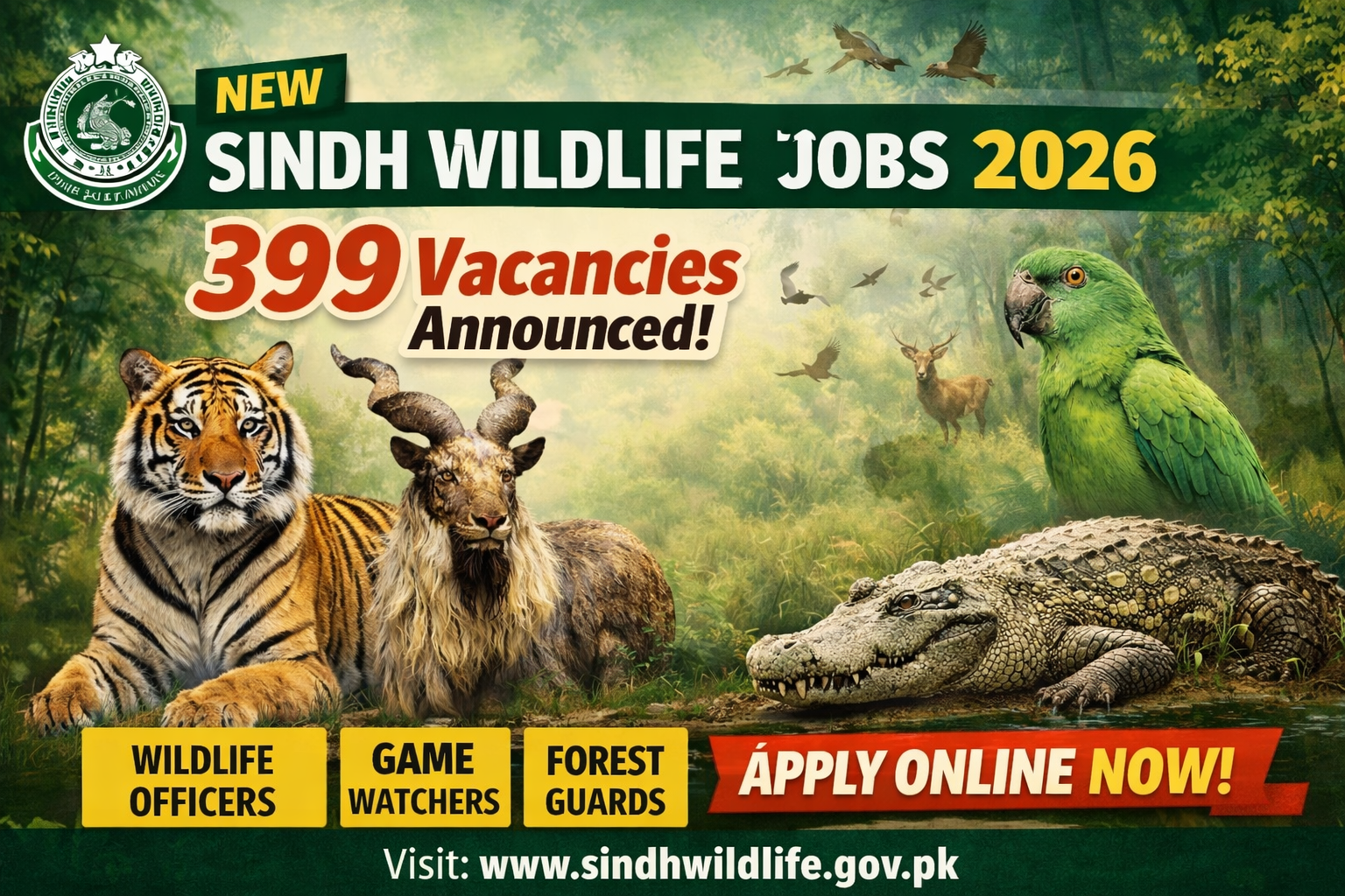 New Sindh Wildlife Department Jobs 2026-399 Vacancies Announced | Apply Online