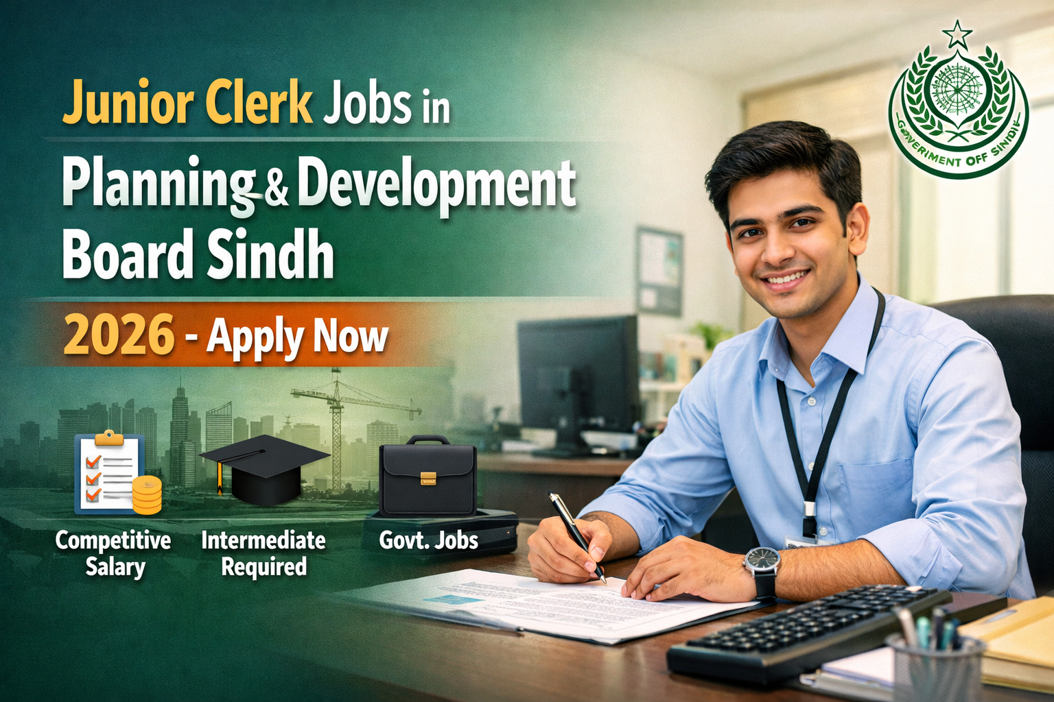 Junior Clerk Jobs in Planning and Development Board Sindh 2026-Apply Now