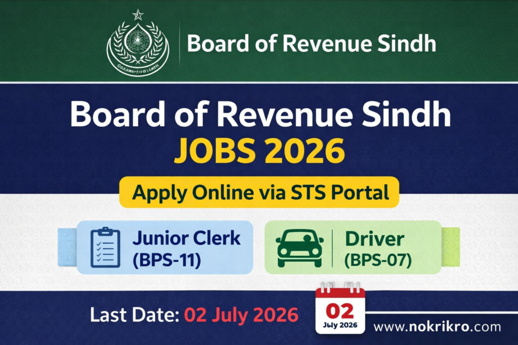 Board of Revenue Sindh Jobs 2026 Apply Online via STS | Latest Government Jobs
