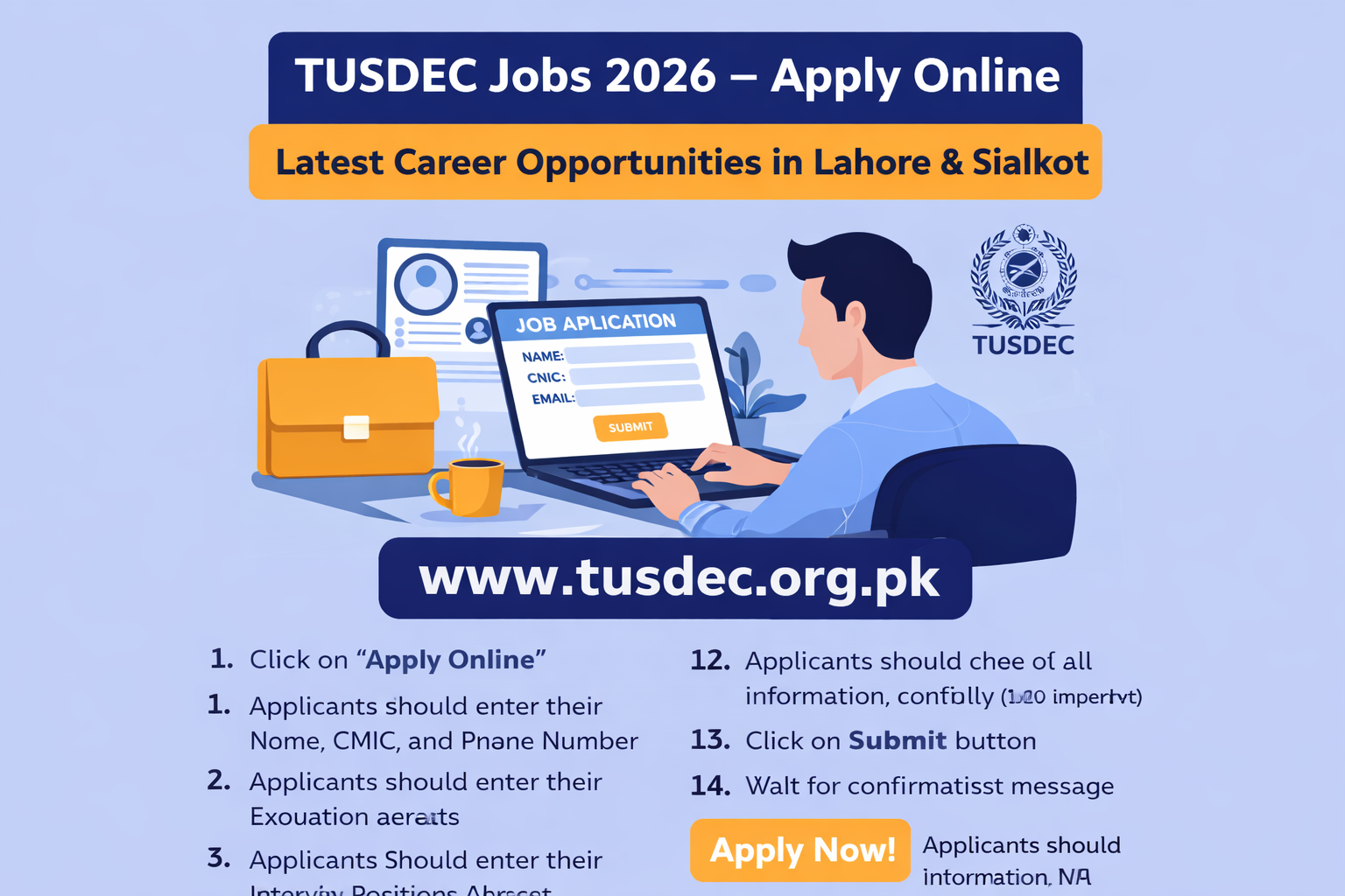TUSDEC Jobs 2026 – Apply Online | Latest Career Opportunities in Lahore & Sialkot