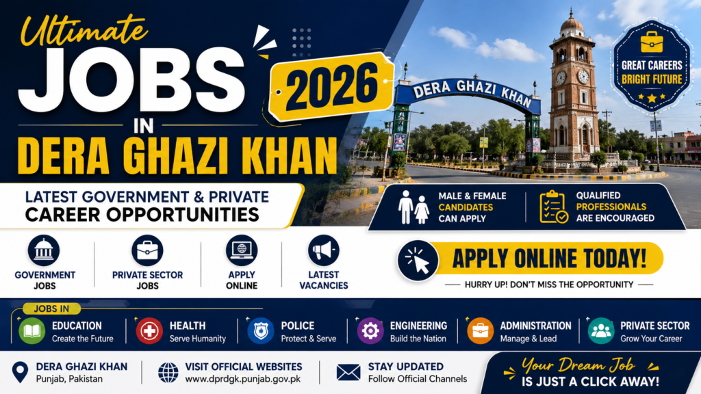 Ultimate Jobs in Dera Ghazi Khan 2026 – Latest Government & Private Career Opportunities